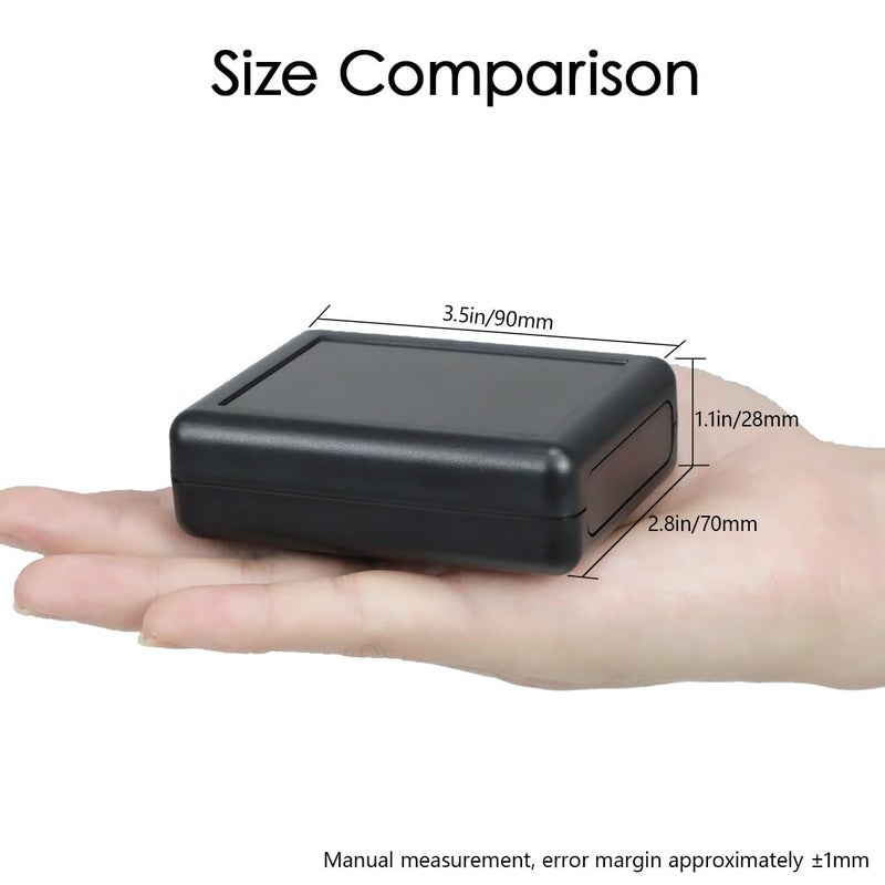 LeMotech 5 Pieces ABS Plastic Electrical Project Case Power Junction Box, Project Box Black 3.5 x 2.8 x 1.1 inch (90 x 70 x 28 mm) - Image 5